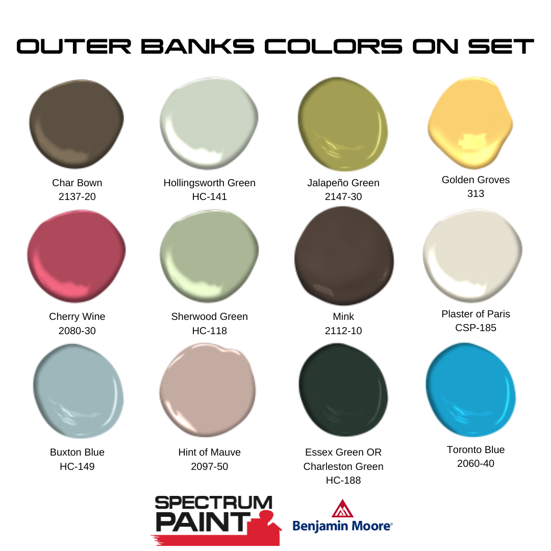 outer banks paint colors used on set