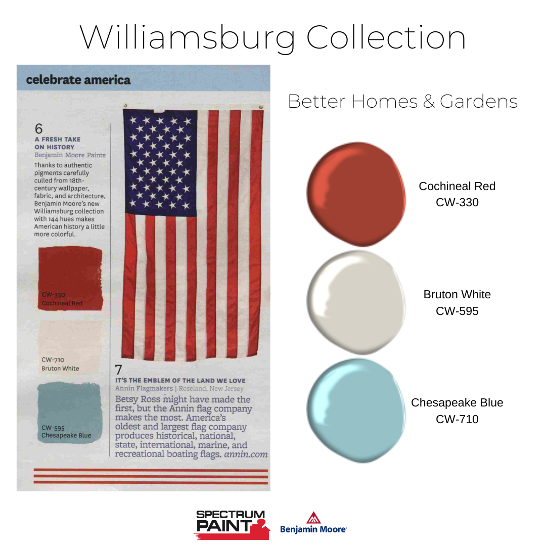 Benjamin Moore Williamsburg Collection and American Flag Colors