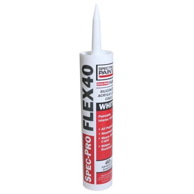 Spec-Pro® Flex40 Siliconized Acrylic Latex Caulk, White 10.1 oz tube