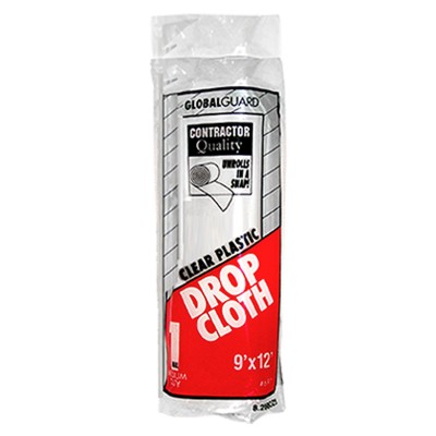 Clear Plastic Dropcloth 9x12 (1 mil)